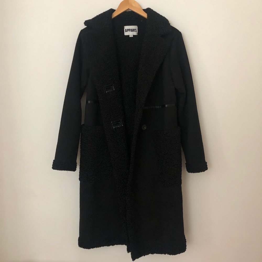APPARIS Never Worn - Black Faux Shearling Coat